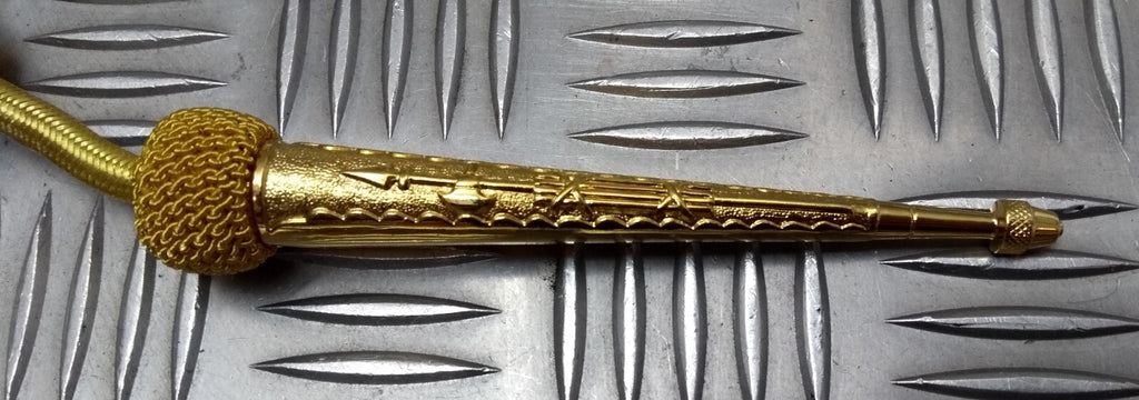 Bahrain Ceremonial Aiguillette Officers Lanyard Metallic Gold Insignia Tip Ends