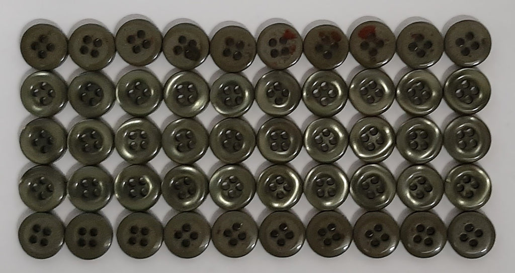 50 Vintage Buttons 4 Hole Shirt / Shank Anchors Pearlesque Green 8.9mm old Stock