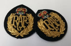 Hat Badge RAF Royal Air Force Braided Cloth Standard Dress Cap Patches X2