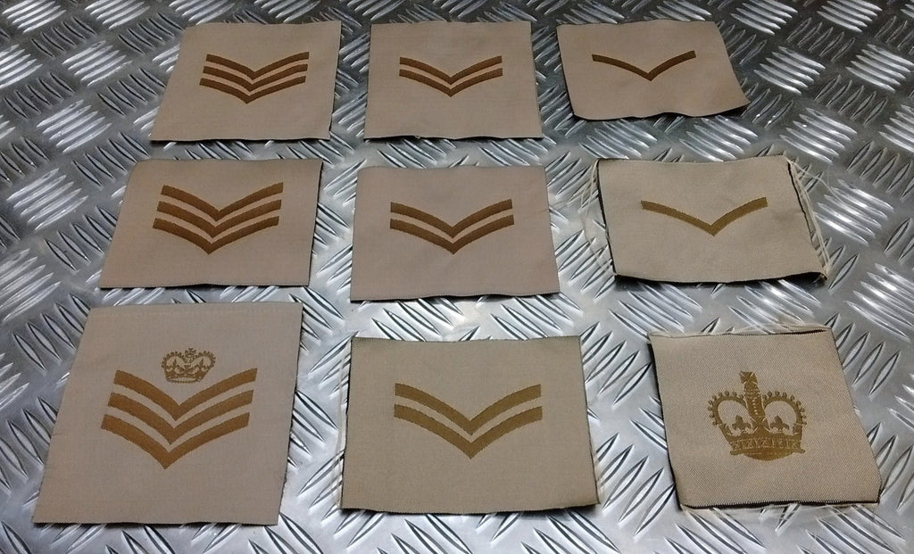 Rank Badges Army Green / Desert OD / DS Subdued Assorted Ranks 1 Pair