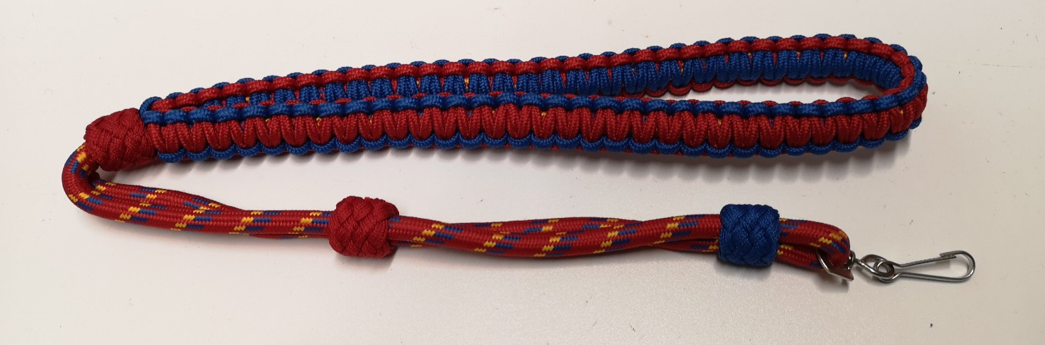 Blue Red Yellow Decorative Ceremonial 3 Knots Lanyard with Clip