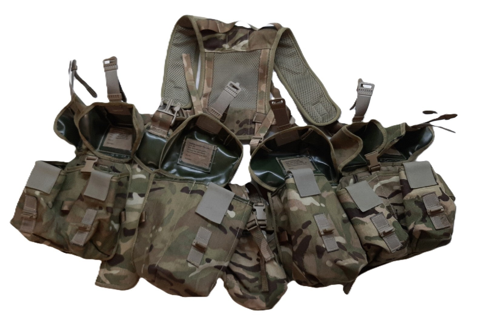 Airborne Army Webbing MTP British Assault Camo Belt Yoke & Assorted Pouches (6)