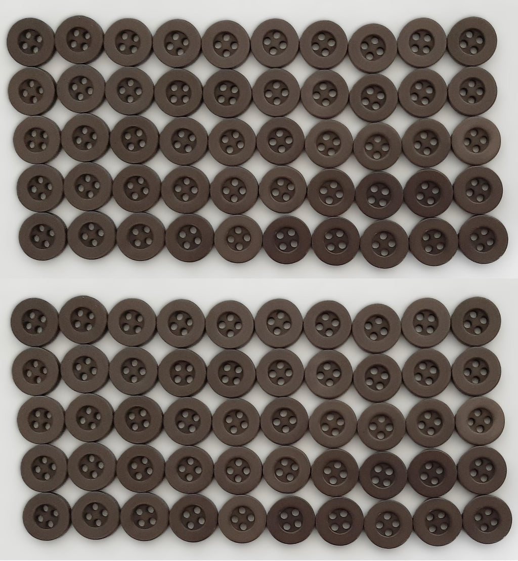 Vintage Buttons 100 4 Hole Army Shirt Button Grey Size 11.3mm NOS