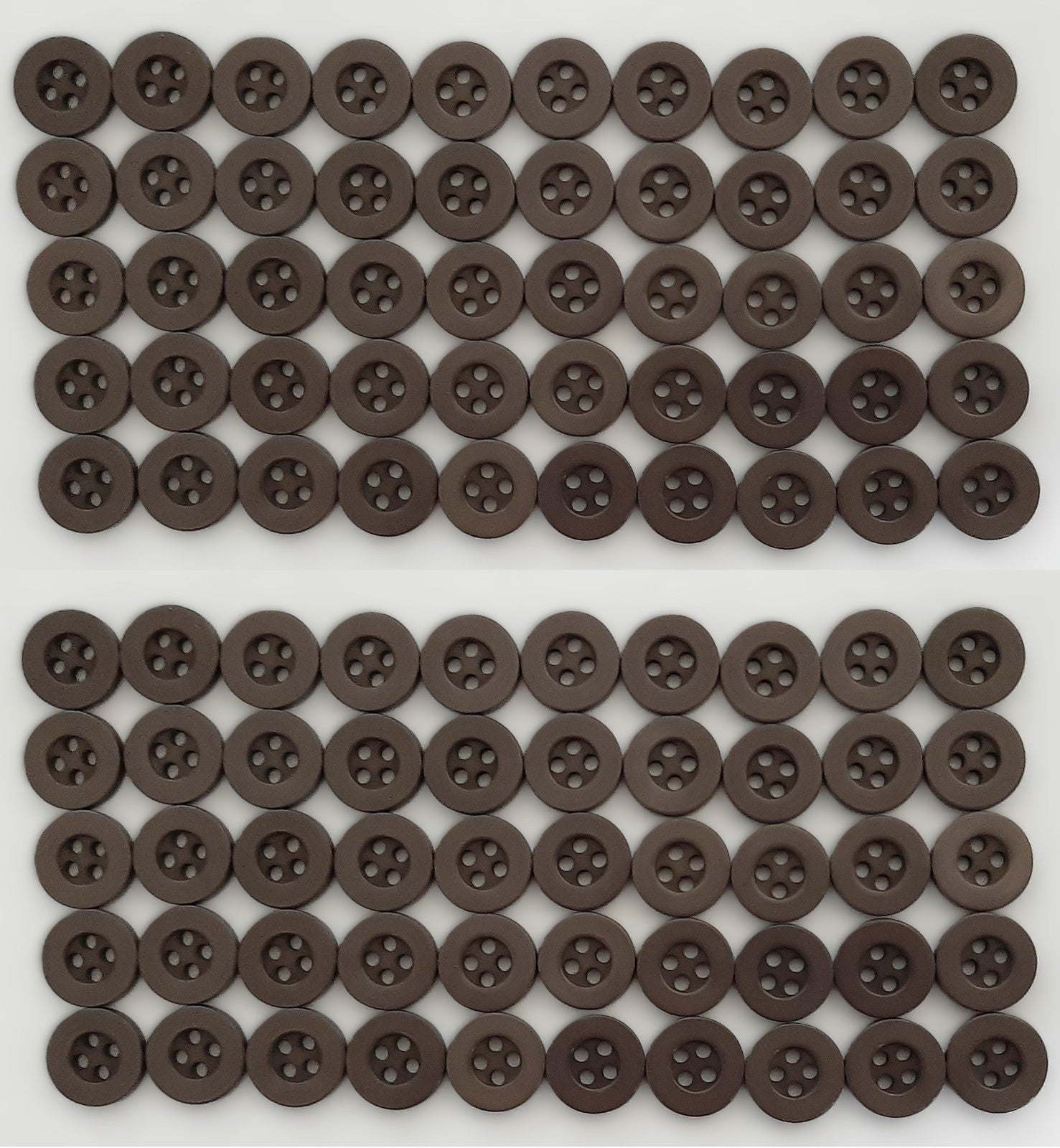 Vintage Buttons 100 4 Hole Army Shirt Button Grey Size 11.3mm NOS