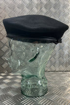 Genuine British Toye Kenning & Spencer Black Wool Lined Beret No Badge Size 56cm