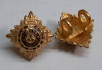 Army Rank Pips Gold with Dark Blue Top 1/2 Inch British Officers Insignia 1 Pair
