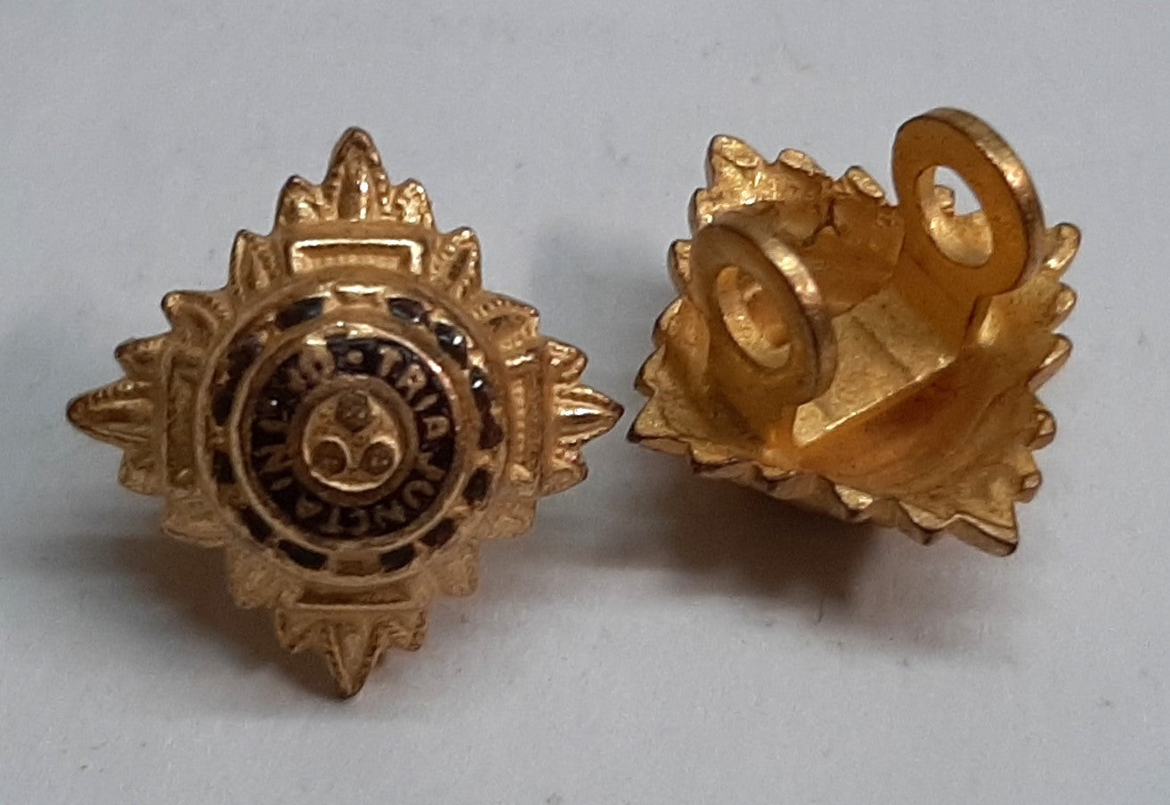 Army Rank Pips Gold with Dark Blue Top 1/2 Inch British Officers Insignia 1 Pair