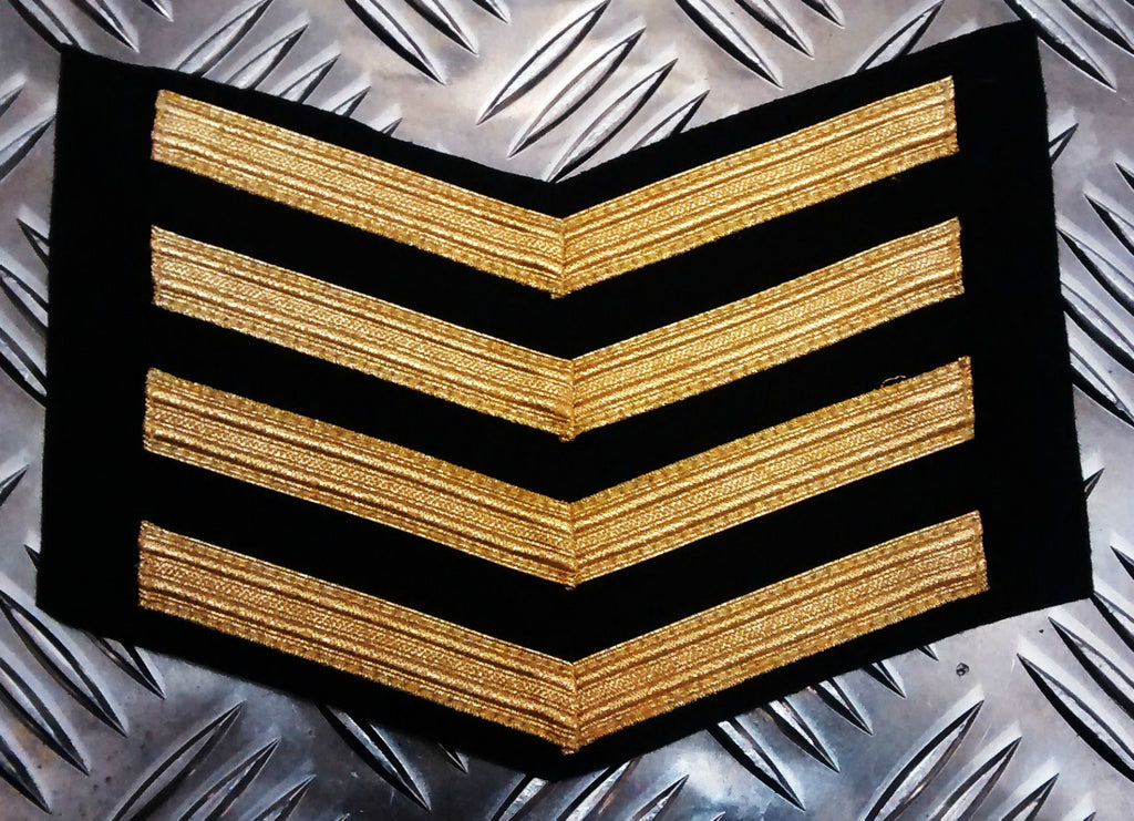 Genuine British Naval Royal Navy RN Gold Chevrons Patch badge - Brand New