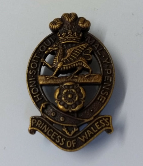 PWRR Bronze Badge For Hats and Berets Princess of Wales Royal Regiment Issue
