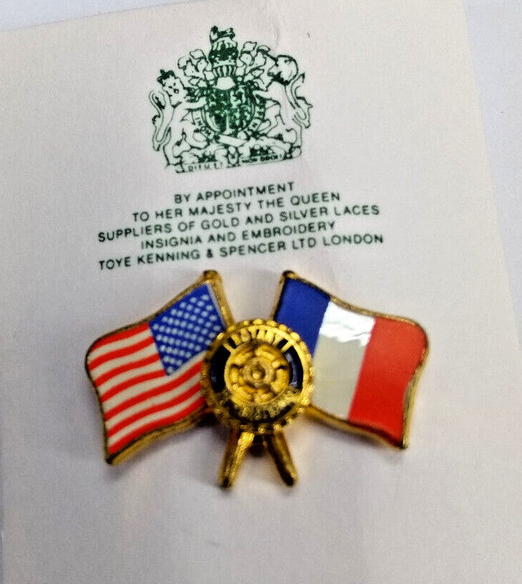 Rotary International Club USA & France Twin Flags Lapel Pin Badge - NEW