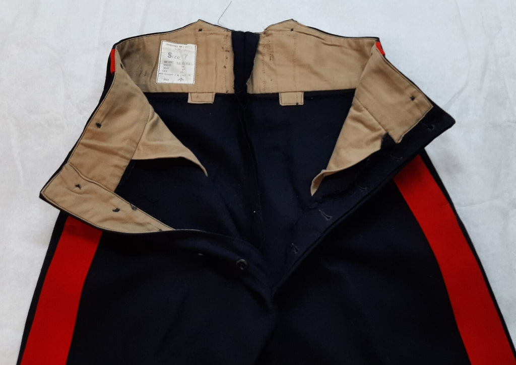Vintage No1 Trousers 1957 Pattern British Army Red Stripe Blue Other Ranks W31"