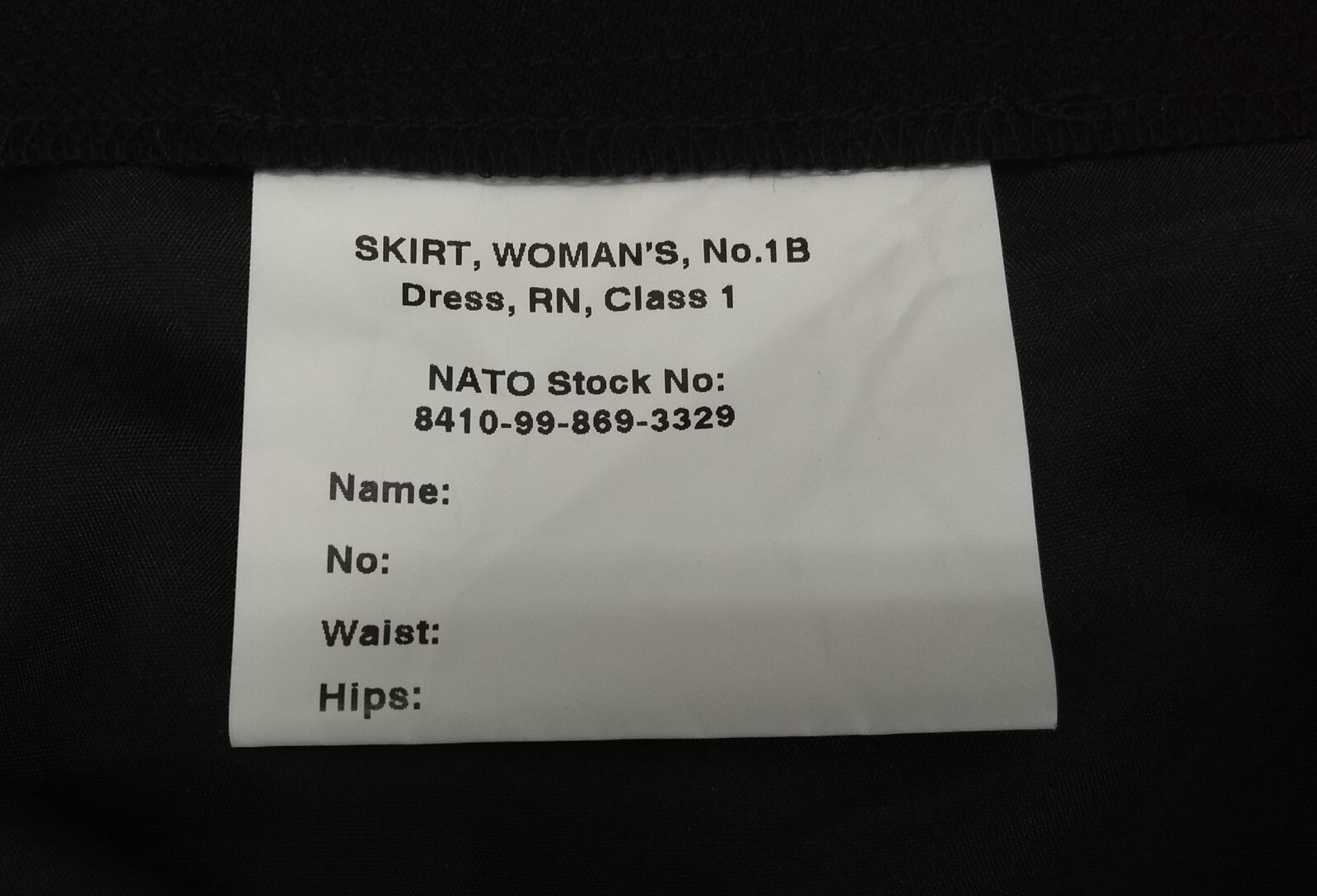 WRNS RN Skirt No1B & CL1 Class 1 British Royal Navy Dress Size 80cm Short