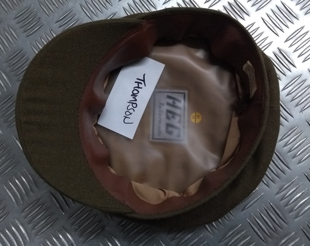 No2 Dress Hat Vintage Khaki / Green Old Pattern By H E Glover of England 61cm