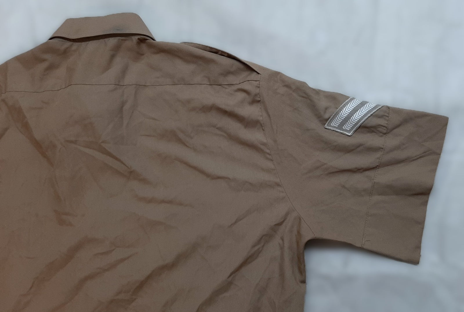 Dress Shirt Short Sleeves Size Old Pattern Khaki / Brown Type Collar 38cm