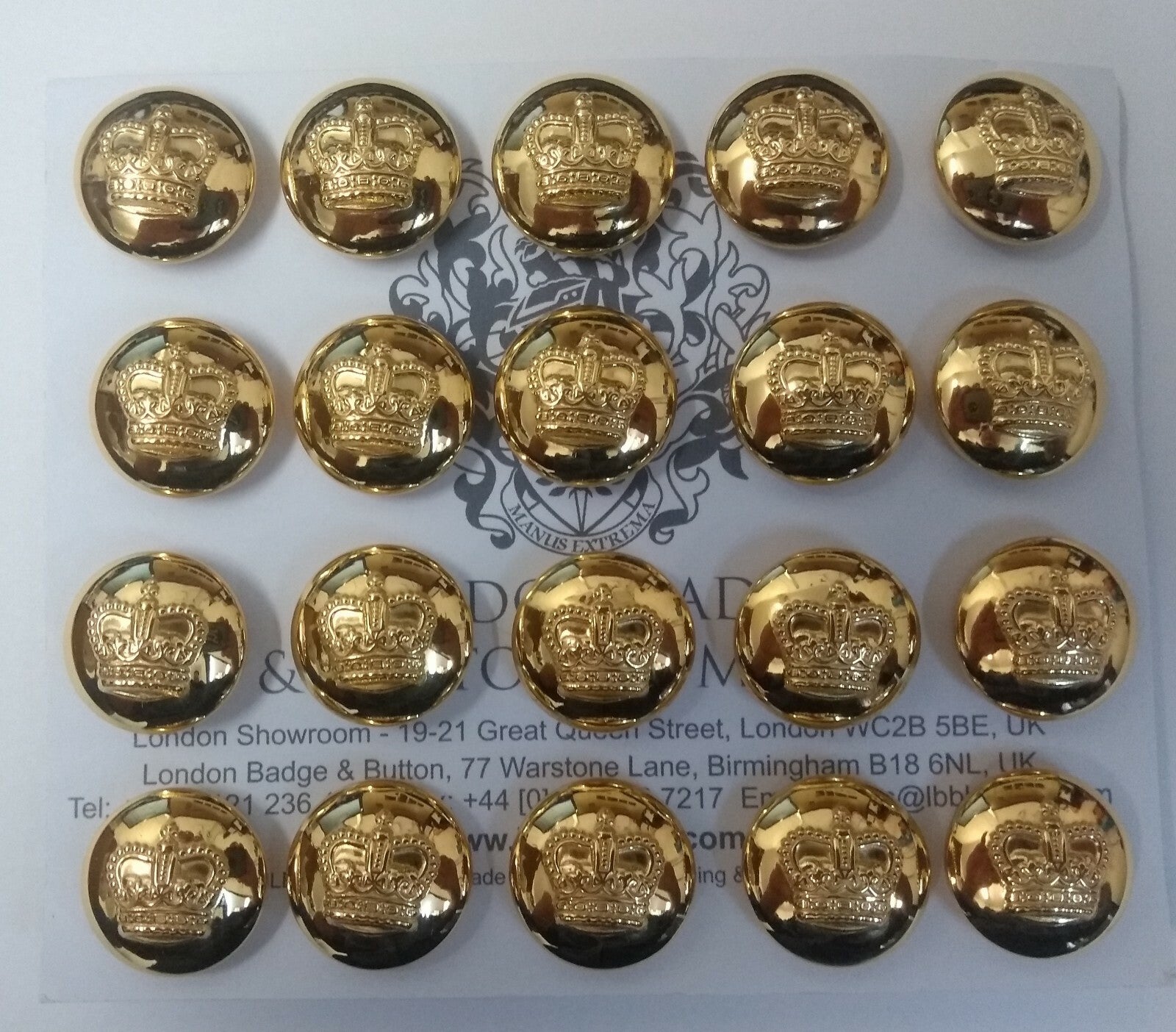 British Issue St Edwards Crown 28L Size Metal Dress Buttons x20