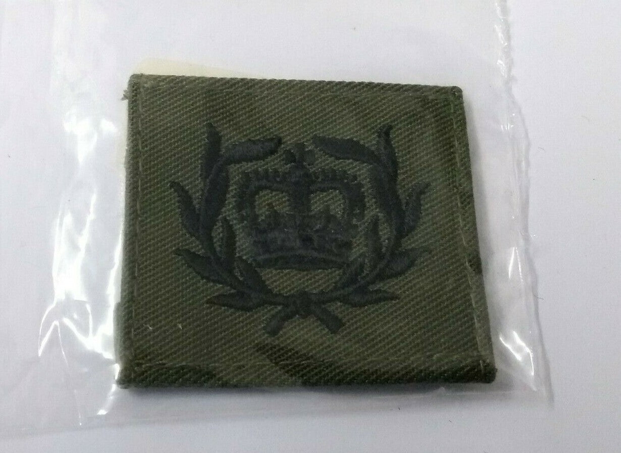 Genuine British Royal Marines CQMS QMSI Green Rank Patch Olive Drab RM