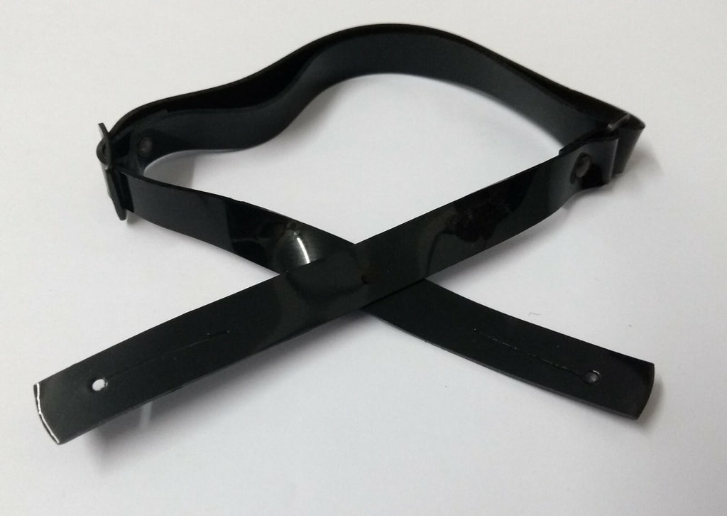 Chinstrap Black 3/8" Adjustable Metal Buckle Mil-Spec Hi Sheen For Dress Hats
