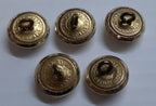 Vintage Army Buttons British Artillery Kings Crown Insignia Ring Backed Buttons