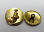 Flat Blazer Brass Colour Buttons with Oman Sheathed Khanjar Symbol, British Made