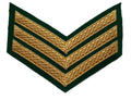 Mess Kit Chevrons Sergeant 3 Gold Bar Mid Green British Army Old Pattern SGT