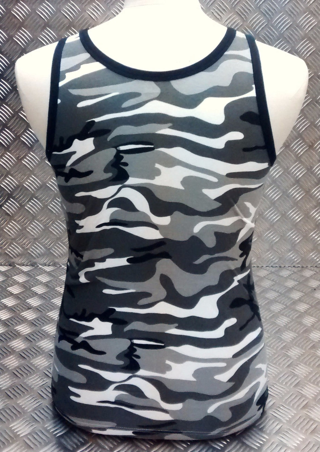 100% Cotton Urban / Winter Camo Sleeveless Vest Singlet Tank Top All Sizes - NEW