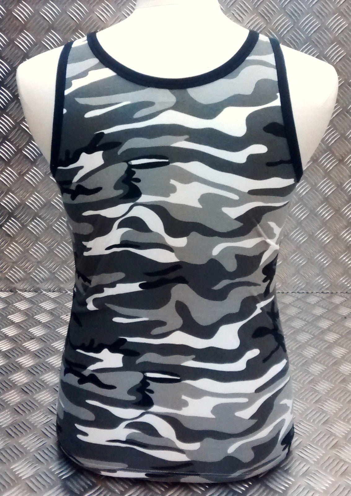 100% Cotton Urban / Winter Camo Sleeveless Vest Singlet Tank Top All Sizes - NEW
