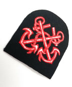 Genuine British Naval Red Petty Officer Embroidered Crossed Anchor Patch