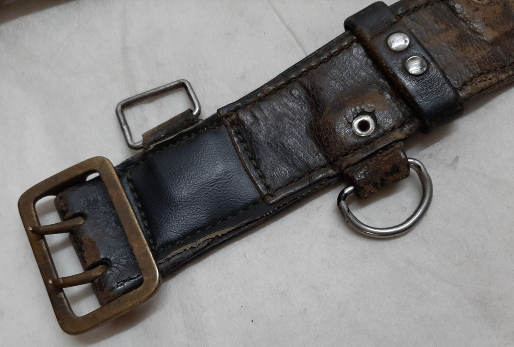 Vintage Belt Double Prong Buckle With Sam Browne Fittings Size 27-38"