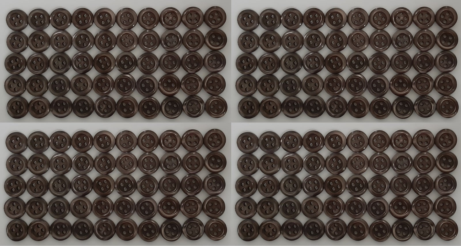 200 Vintage Buttons 4 Hole Shirt / Shank Anchors Pearlesque Brown 10.9mm NOS