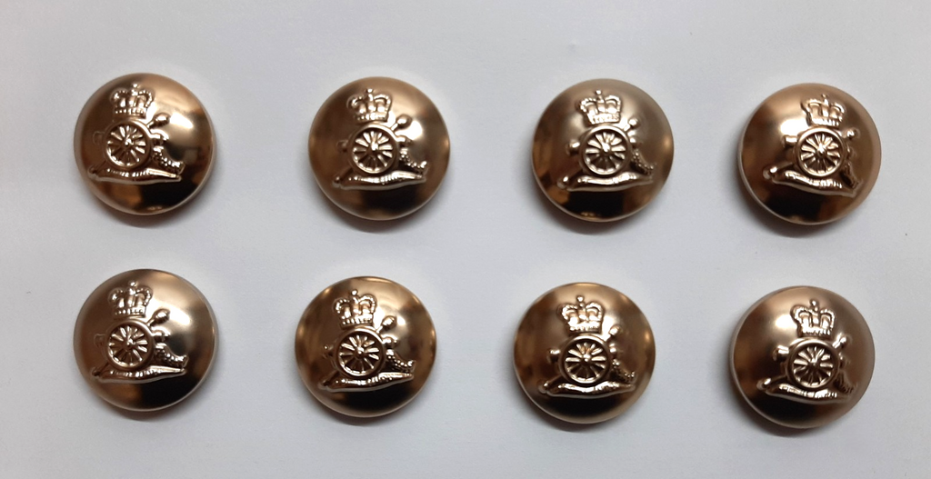 The Royal Artillery Button Set No2 Ring Back British Army R.A Insignia O/R