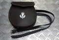 Genuine British Issue Brown Leather Day Sporran / Purse With Strap