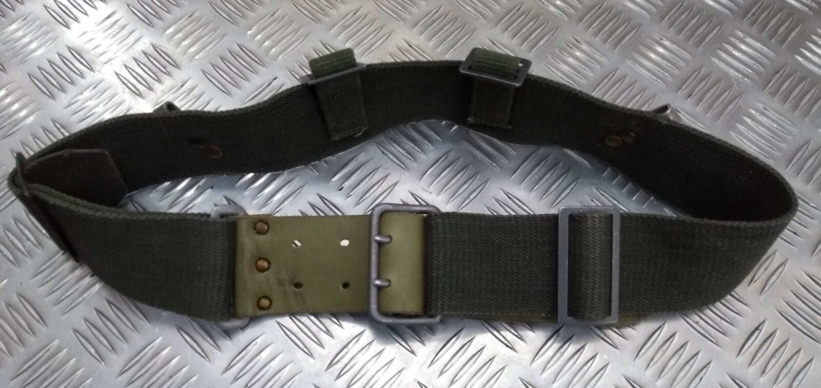 WWII Type Webbing Belt M39 M40 Leather Canvas Genuine Vintage HKSEL