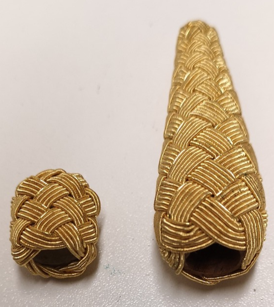 Gold Wire Acorn and Turks Head for Sword Knots