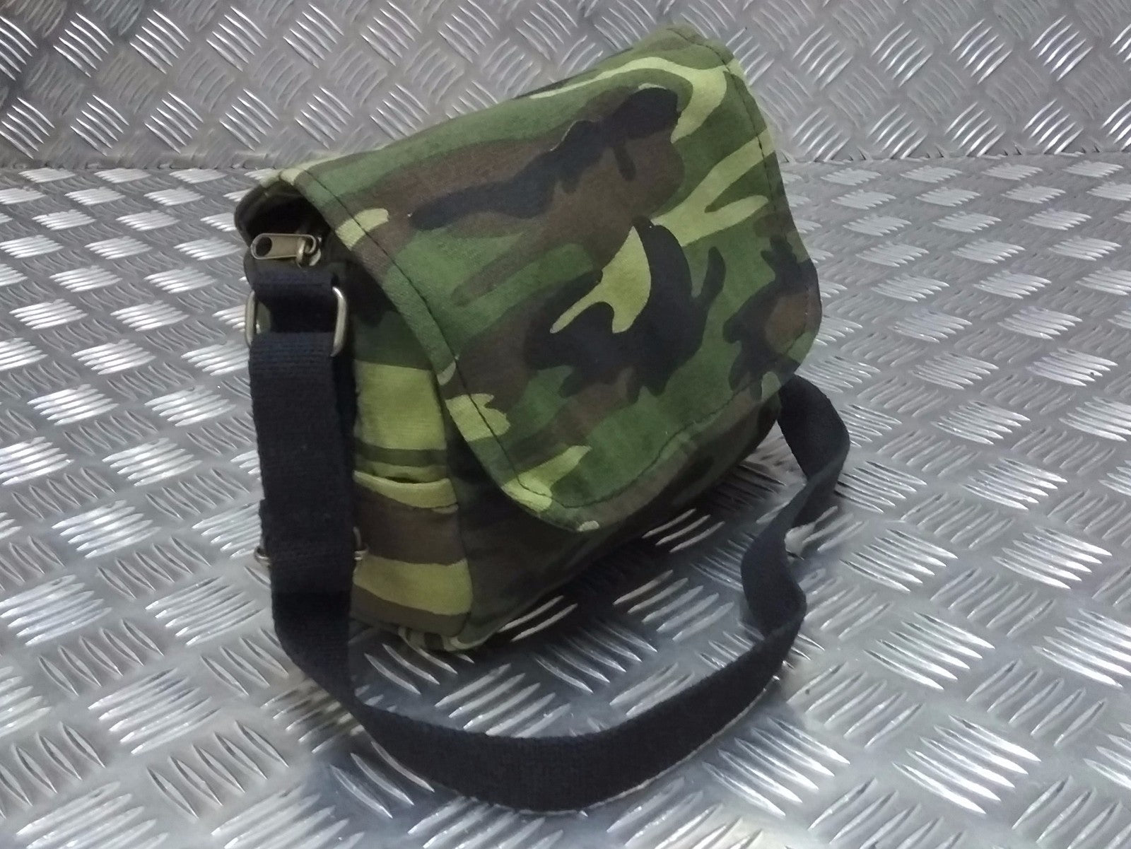 Military Style Mini Canvas Shoulder Bag Small Effects Military Camo Stripe - NEW