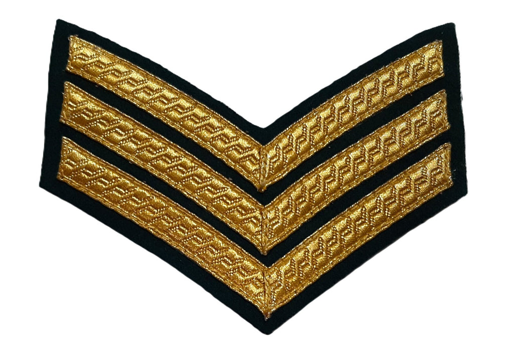 Mess Kit Chevrons Sergeant 3 Gold Bar Dark Green British Army Old Pattern SGT