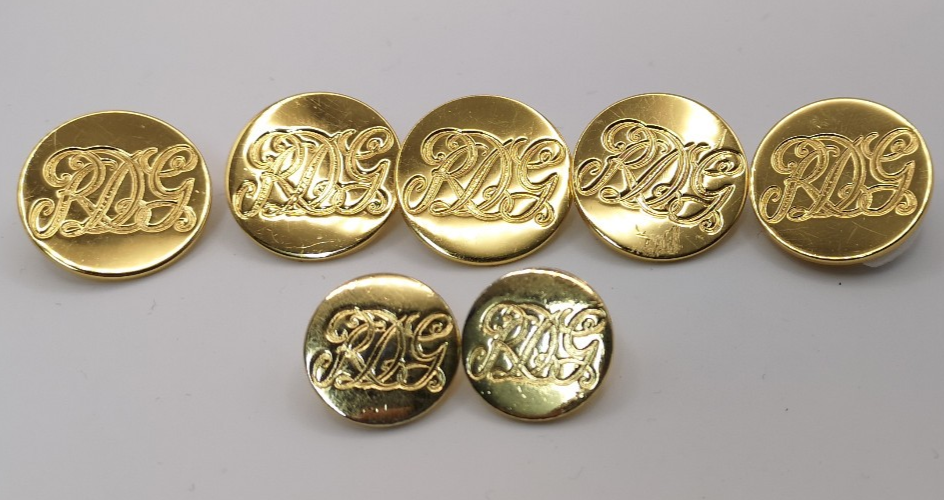 Royal Dragoon Guards RDG Flat No1 Jacket Buttons Set of 7