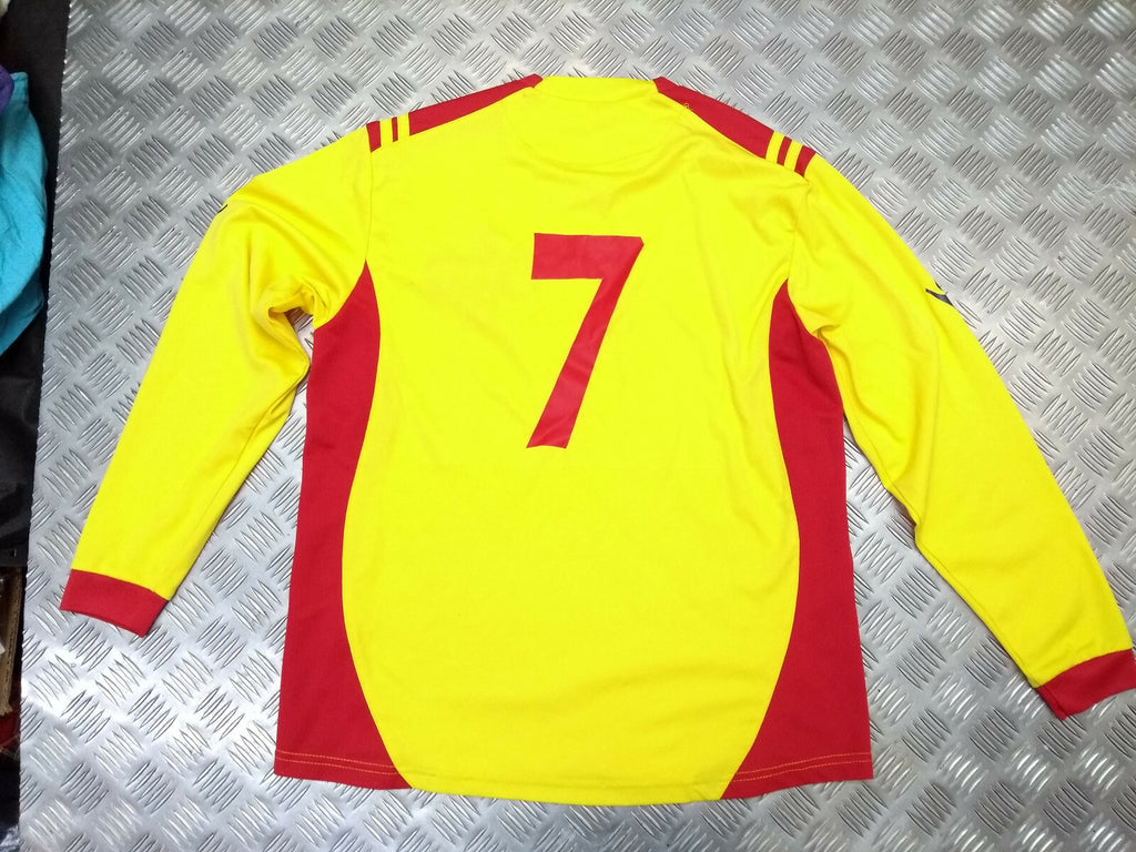 British Army Sport Shirt RAMC QARANC RADV RADC Macron Yellow Long Sleeve with Numbers