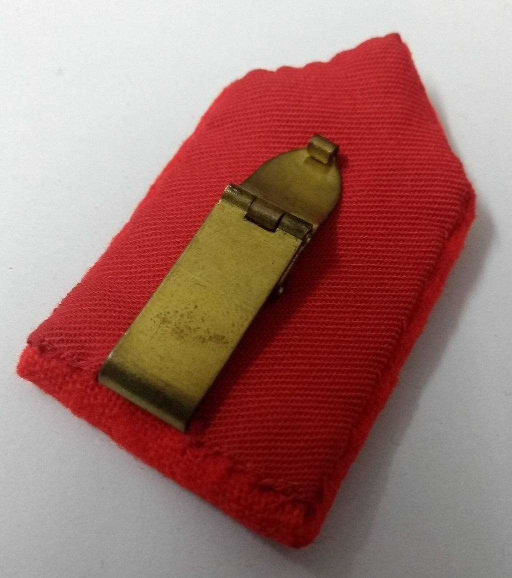 Genuine Vintage Issue Clip Collar Tabs Gold Wire on Red- NEW