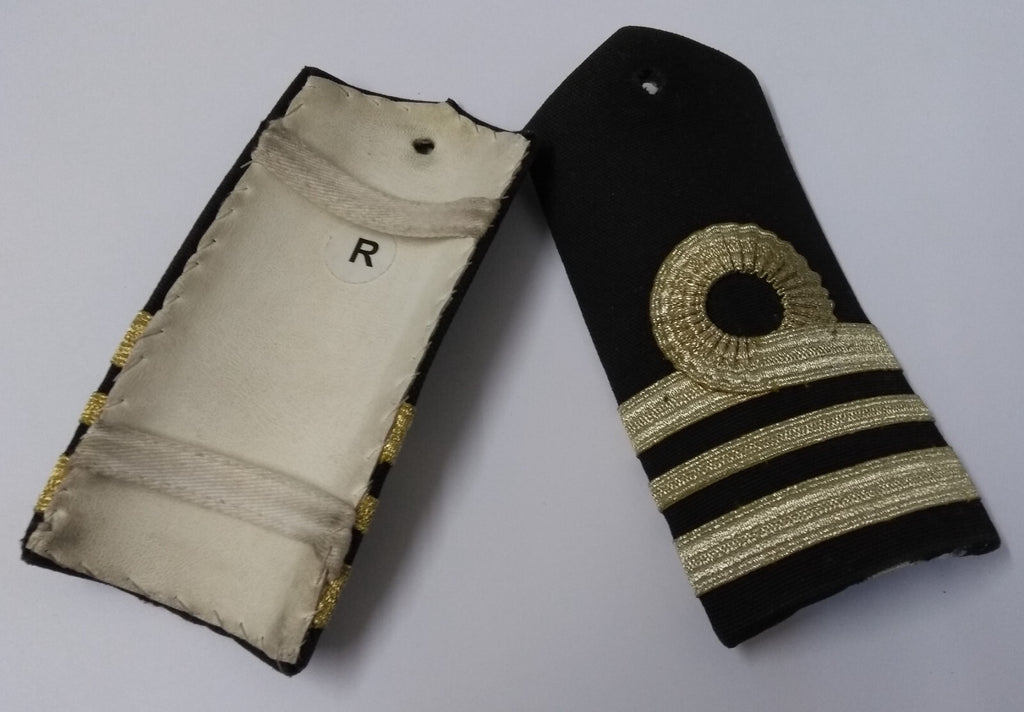 Naval Officers Lieutenant Commander Shoulder Boards Epaulette Black Faded Ribbon