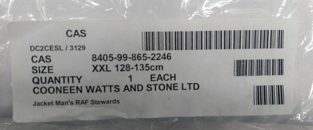 Stewards Jacket White RAF Royal Air Force Pattern No Buttons Assorted Sizes - NEW