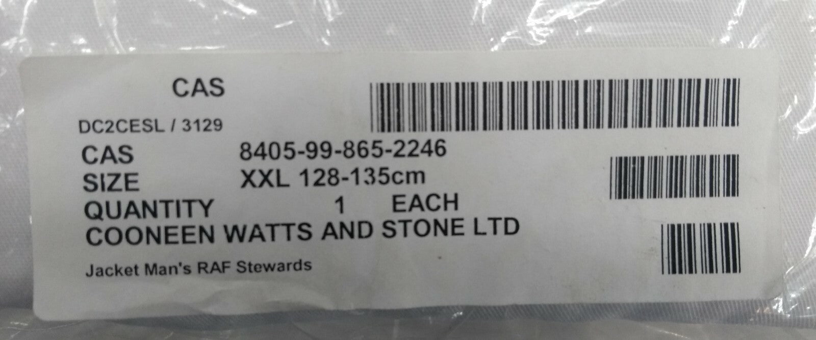 Stewards Jacket White RAF Royal Air Force Pattern No Buttons Assorted Sizes - NEW