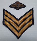RAF Royal Air Force Embroidered Patches Air Force 3 Chevrons and Q/C Full Brevet
