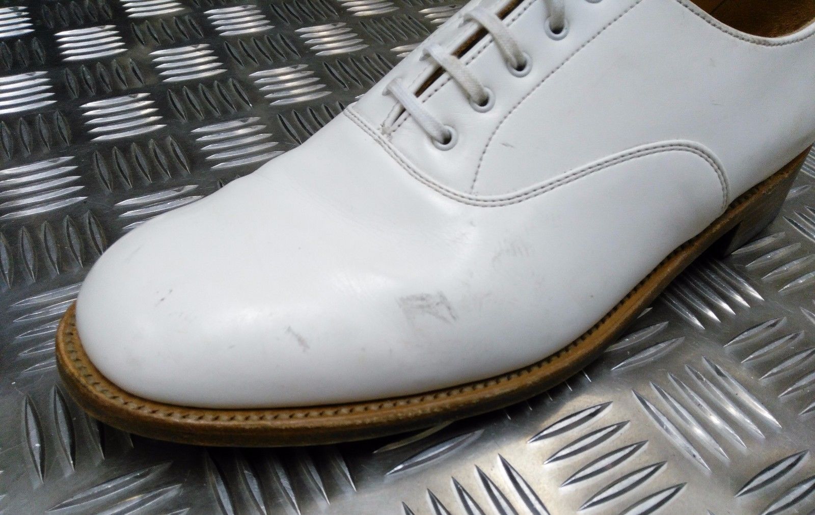 British Navy White Leather Parade / Dress Shoes Mens - Assorted Sizes