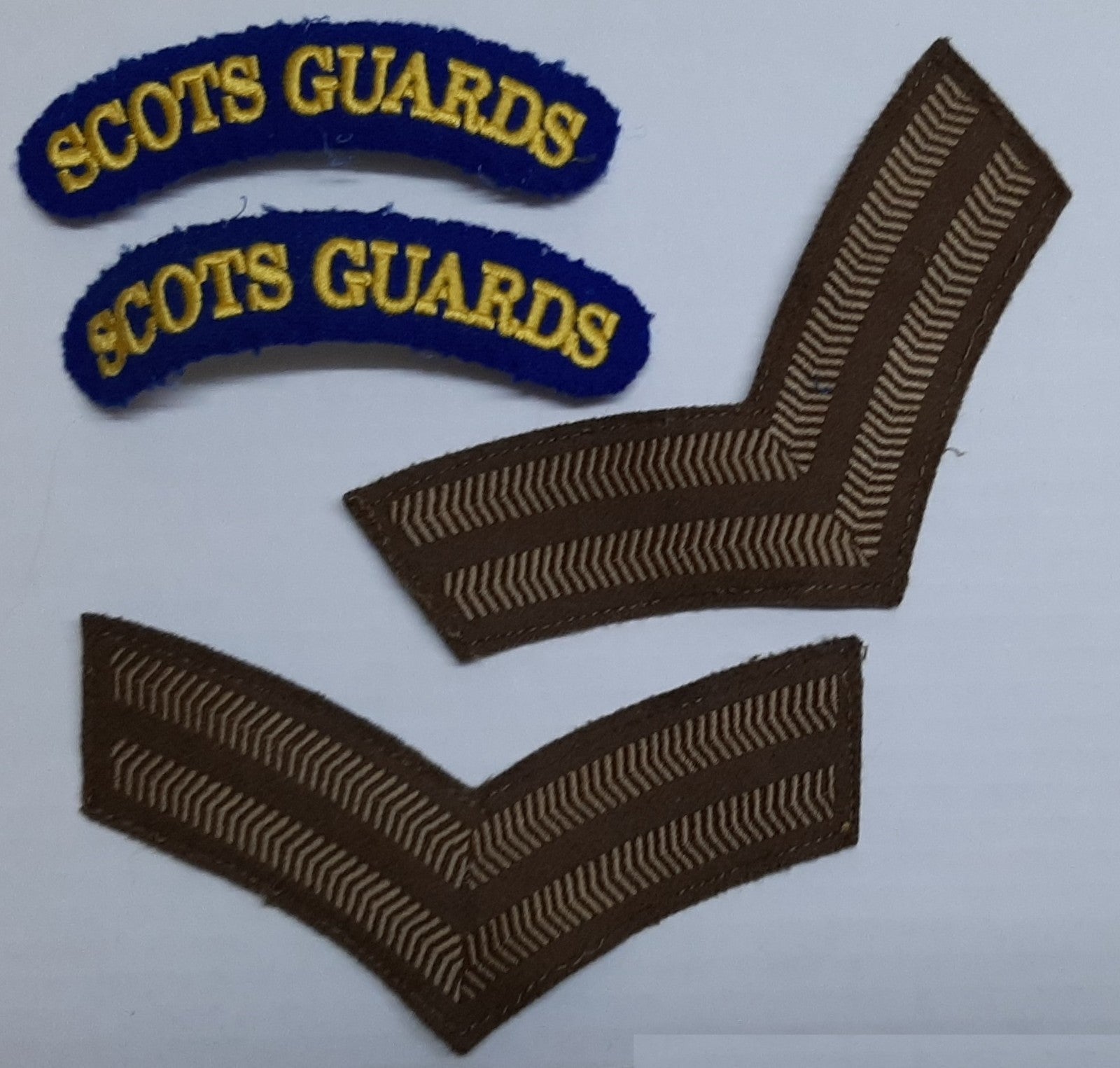 Scots Guards Insignia British Army No2 Corporal Stripes and Shoulder Mudguards