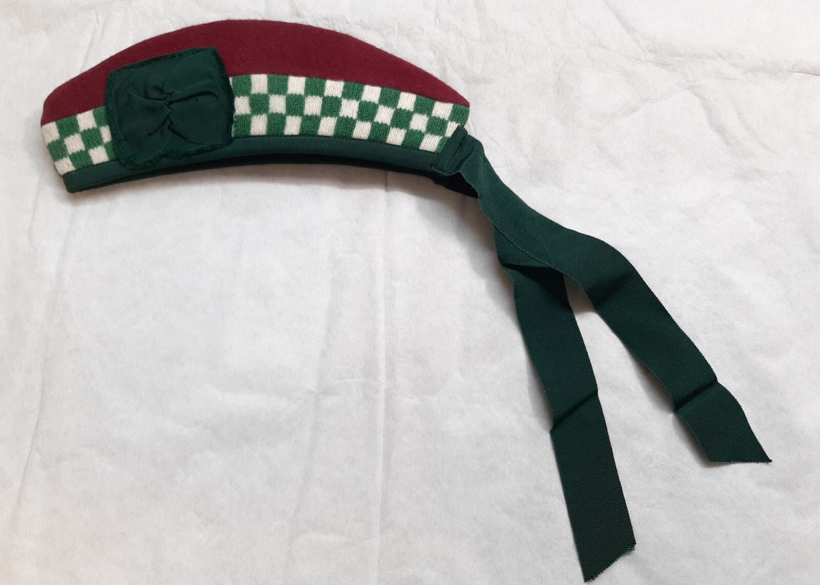 Glengarry Maroon British Army Pattern Scottish Dress Headwear No Insignia 57cm