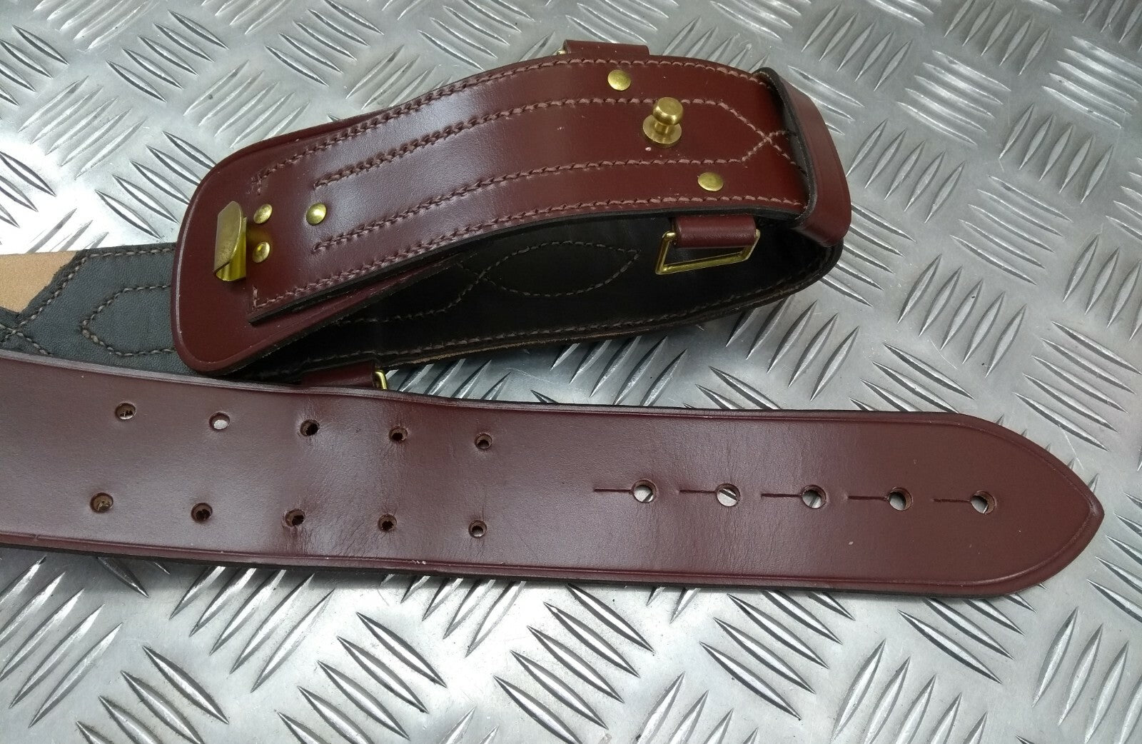 Sam Browne Belt No Buckle No Cross Straps UK Made Brown Leather 40"