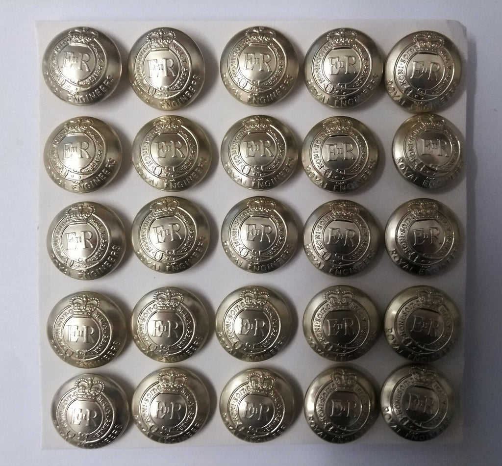Genuine British Army Issue No1 / No2 Dress Royal Engineers Buttons 30L x25