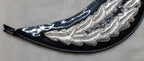 Officers Patent Peak British Forces Two Row Silver Braid Oak Leaf Sprig Garnish