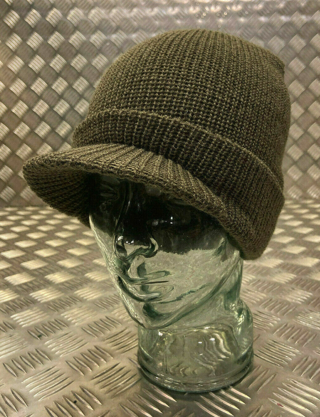 US Green / OD Peak Radar Hat / Peaked Watch Cap 100% Wool- NEW