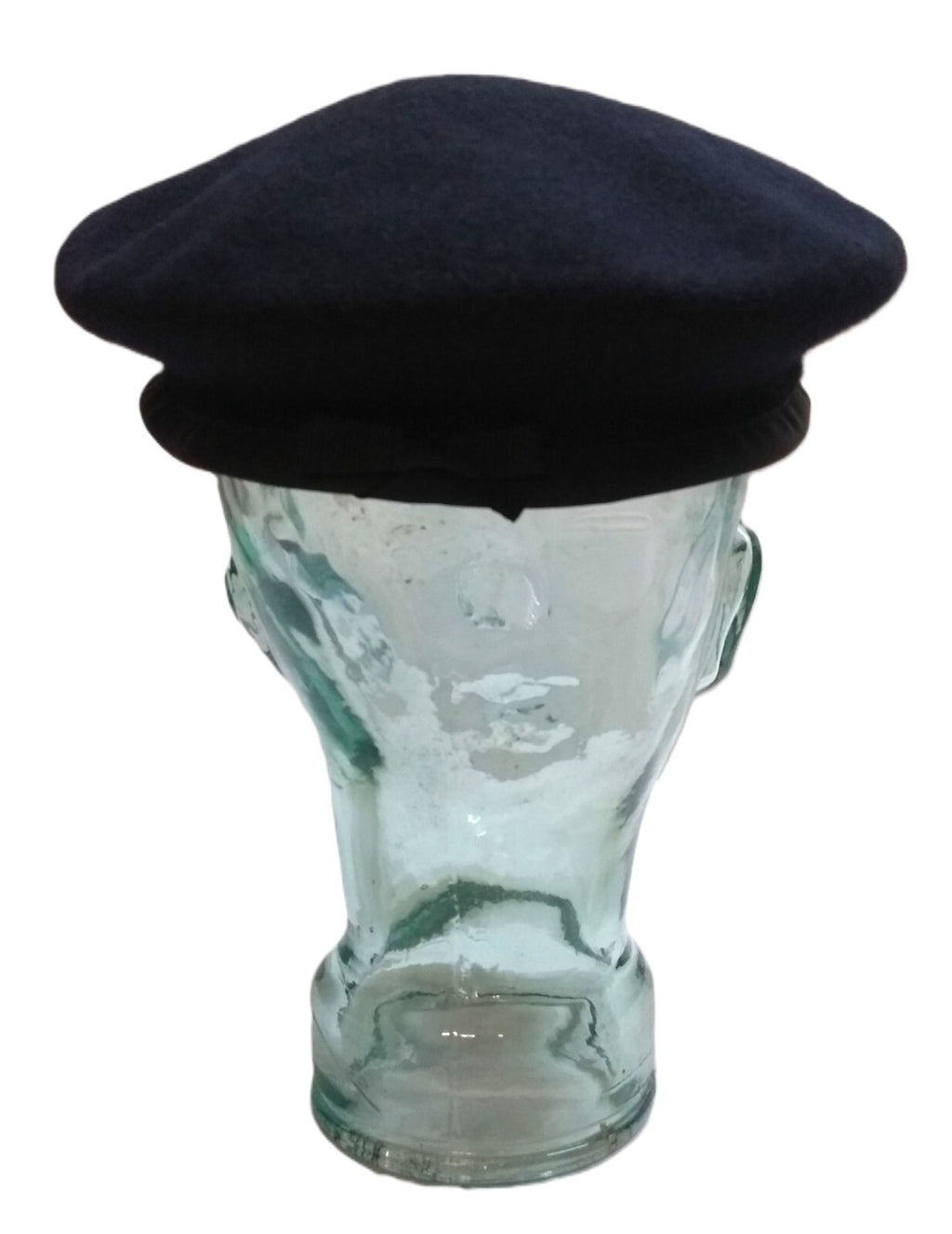 Navy Blue Beret Goldings Army Pattern Wool / Silky Lining & Petersham Trim 55cm.